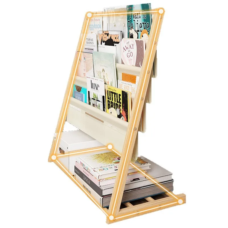 

Children's bookshelf Floor shelf Household reading area Picture book rack Multi-layer toy storage rack Simple baby bookcase