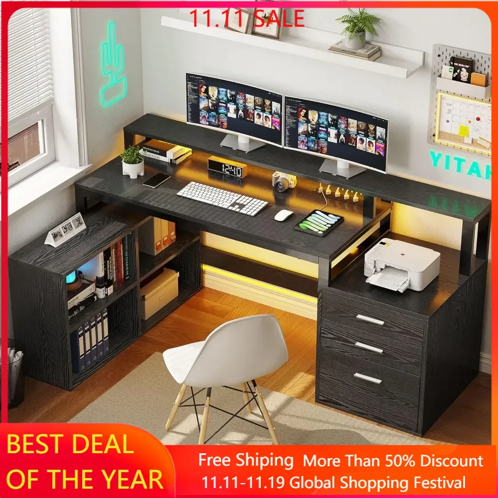 L Shaped Desk, 65