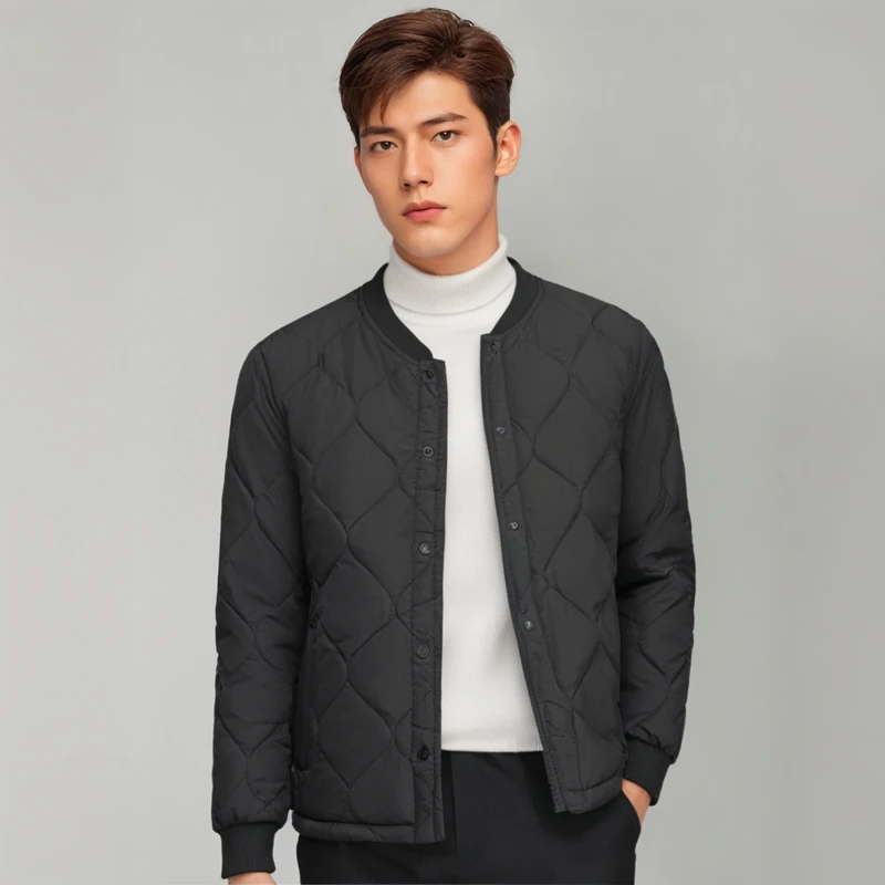 

Мужская зимняя хлопковая куртка на подкладке Thiened Fce, легкая внутренняя часть, теплое пальто для папы, свободная посадка из полиэфирного волокна