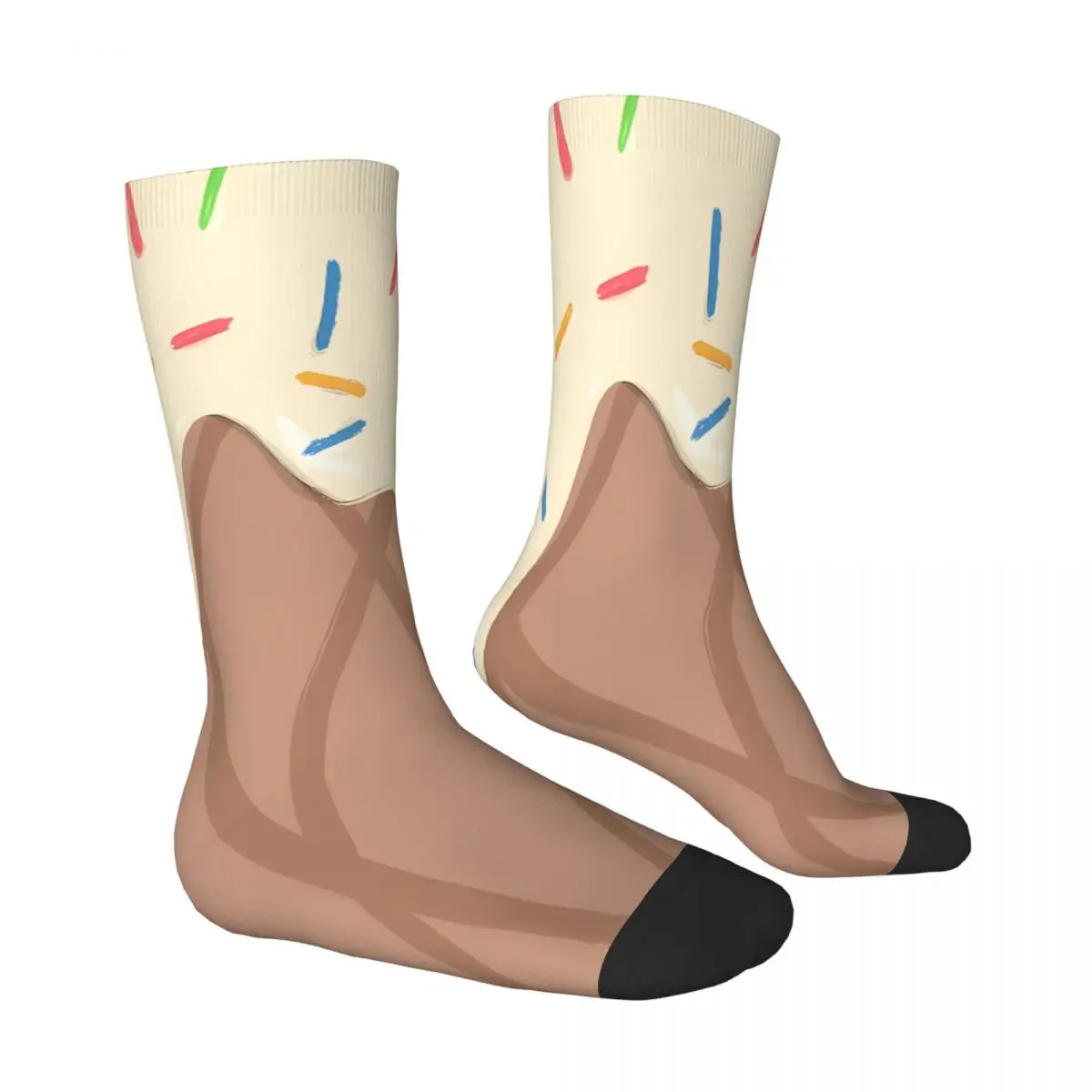 Ice Cream Vanilla Chocolate Ice Cream Socks Male Mens Women Autumn Stockings Printed