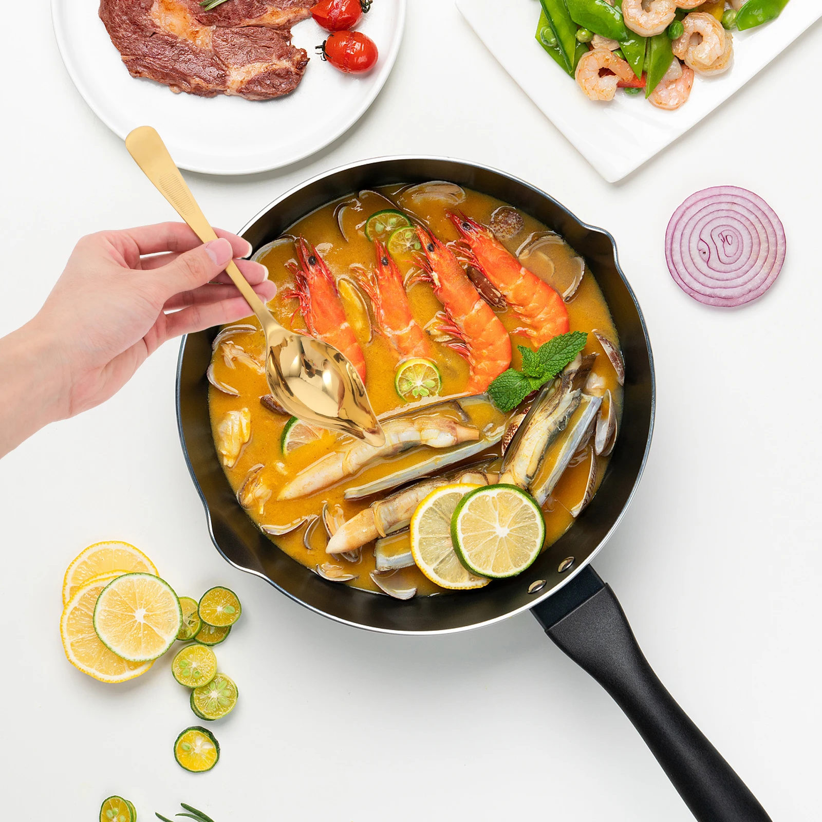 

Sauce Spoon Oil Restaurant Dinner Saucier Soup Stainless Steel Long Handle Metal Buffet Serving Utensils Cooking Spoon