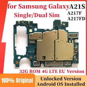 Bilashmart Unlocked Updated Motherboard Samsung Galaxy A21s A217F A217F/DS With Android System Mainboard With Chips Logic Board