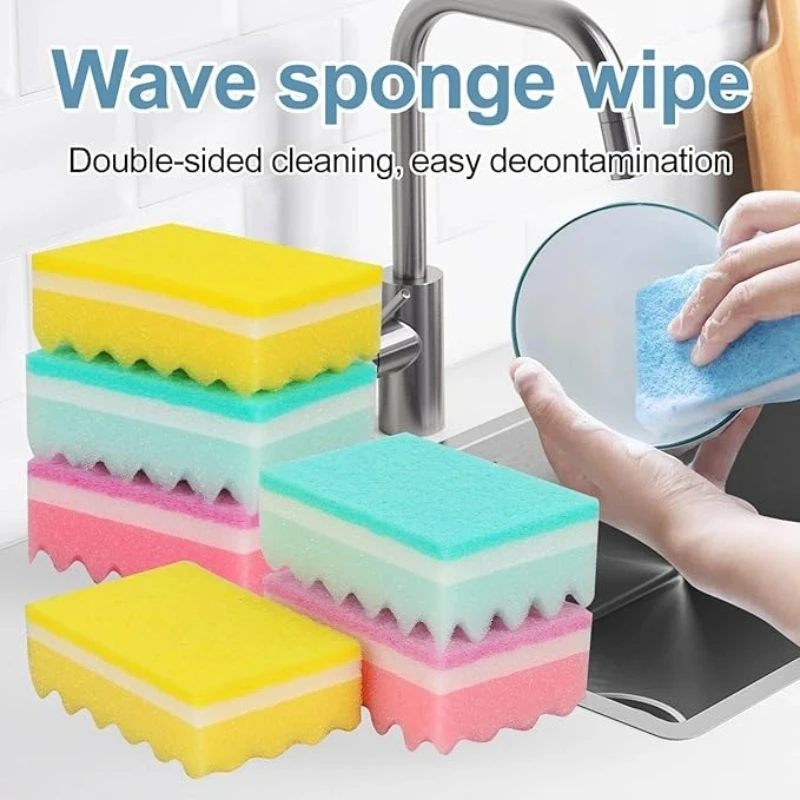 

Губка для мытья посуды Wave: утолщенная, для кухни, для мытья кастрюль и тарелок, для уборки дома