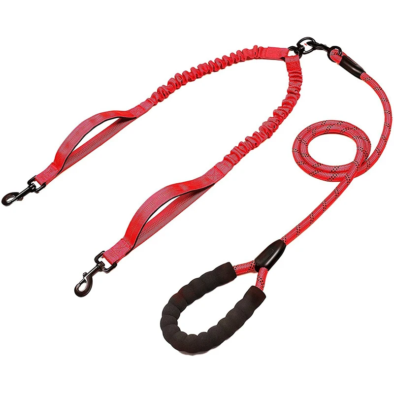 Mature Dog Leash for Large Dogs with High Density Nylon Wire Braid, 2 Leash Stretch Stretch Luminous Anti-tangle Dog Leash