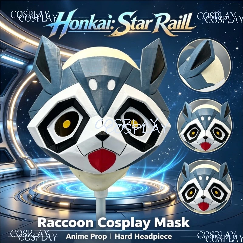 Honkai: Star Rail Trailblazer Supplicant Raccoon Mask Joy Phantasmoon Game Cosplay Prop for Halloween Comic Con Role Play