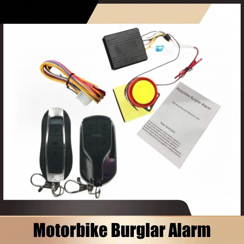 

Motorcycle Burglar Alarm Remote Activated Motorcycle Alarm with Remote Control & Buttons Moto Scooter DirtBike Theft Protection