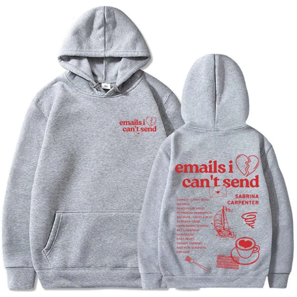 Sabrina Carpenter Nonsense Emails I Can‘t Send Hoodies Women\'s  Hoodie Harajuku Long Sleeve Sweatshirts Unisex Fan Gift