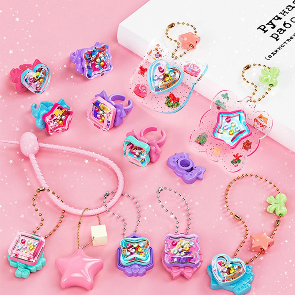 DIY Jewel Rings Stickers Magics Kits For Little Girls Innovative Funny Child Crafts Toy For Little Girls