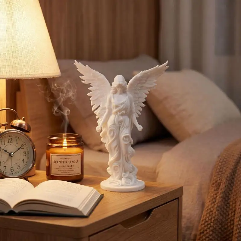 3D-gedrucktes europäisches Engel-Desktop-Ornament, ungiftiges Material, Dekoration für Schlafzimmer, Büro, Schreibtisch, schönes Geschenk für Mädchen – Detail 3