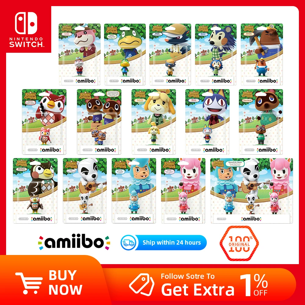 Nintendo Amiibo Figure - Animal Crossing Series -Rover/Tom Nook/Reese/Lottie/Kicks/Isabelle/Summer/Blathers for Nintendo Console