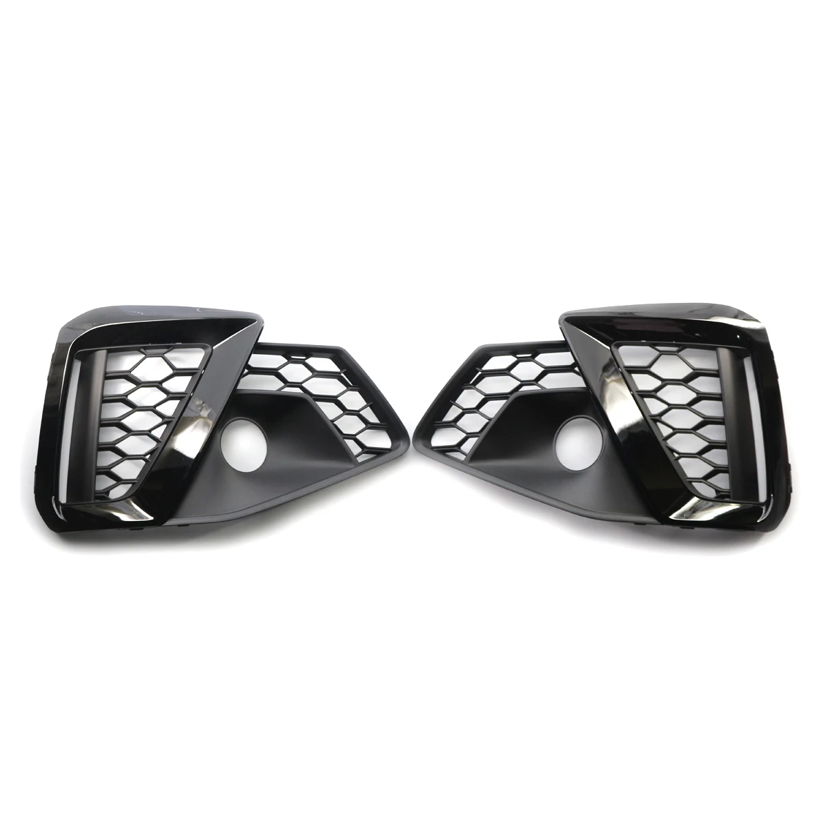 

Для AUDI A4 2020, спортивный передний бампер, противотуманная фара, решетка, черный сотовый стиль