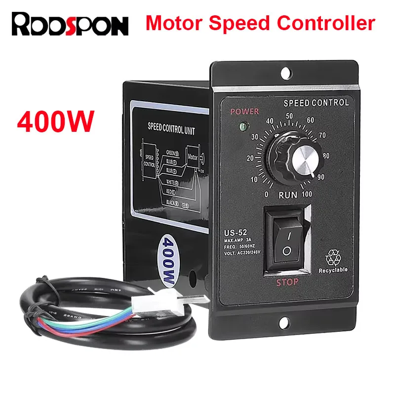 400W AC Motor US-52 Speed Controller Engine 220V 50Hz 60Hz Pinpoint Regulator Forward And Backward Washing Machines Control Unit