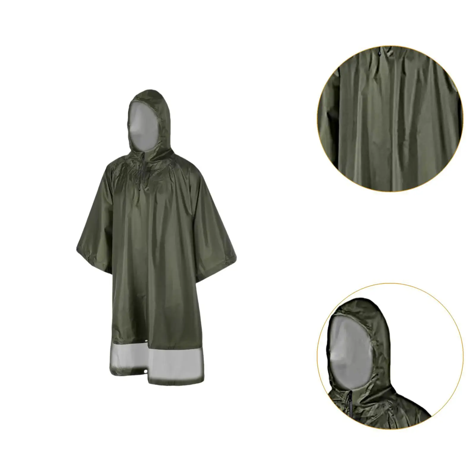 Poncho de chuva 3 em 1 com capuz capa de chuva tapete de piquenique pulôver prático