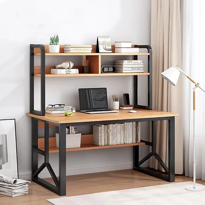 !@Hot Product Simple Stable Rectangle Gaming Computer Table with Wooden Material Featuring Steel Legs