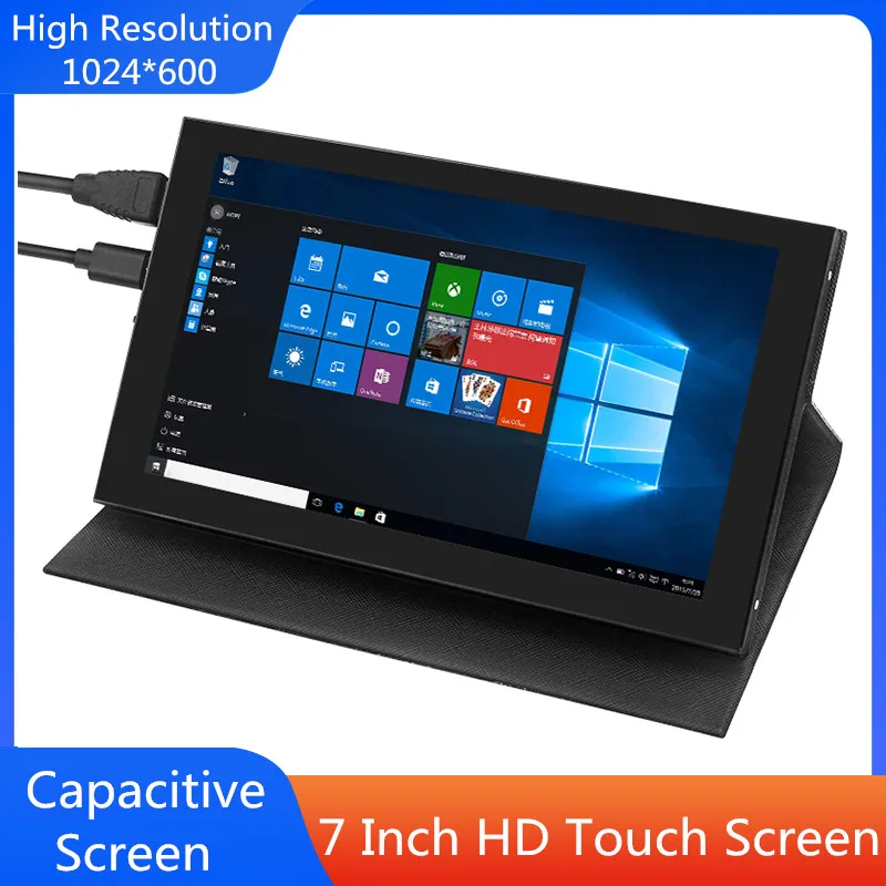 

7 Inch IPS LCD Mini HDMI-compatible Universal Touch Screen Windows PC Display Game Console With Case Holder For Raspberry Pi