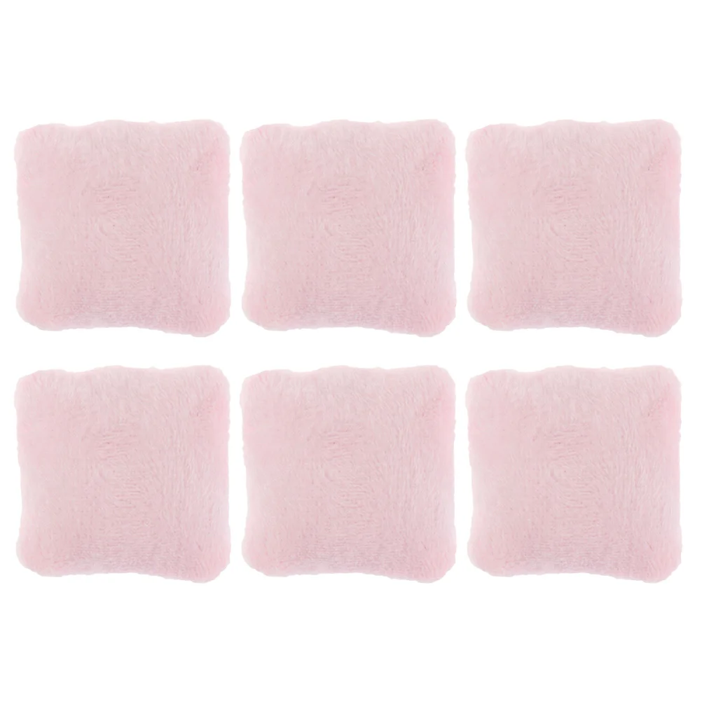 

6 Pcs House Dollhouse Accessories Couch Pillows Bed Rug Blankets Flannel Adorable Miniature Decorative Model