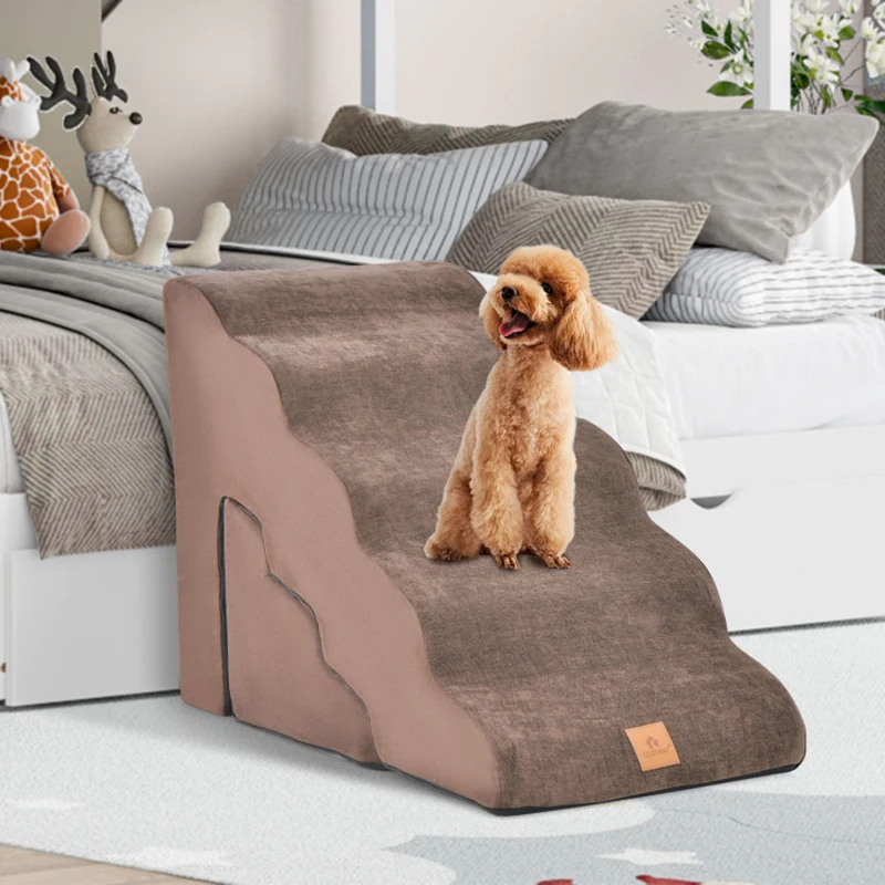 

Non-Slip Soft Material Pet Dog Steps Bed 22 Inches and 11 Inches Foam Pet Stairs Set with 5-Tier and 3-Tier Dog Ramps