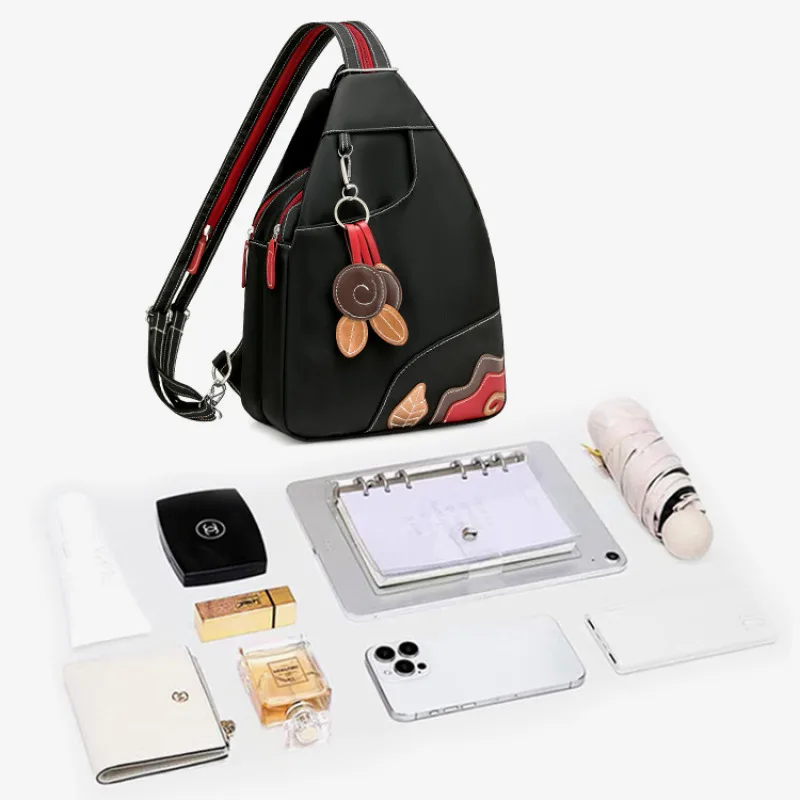 Women Backpack Outdoor Casual Waterproof Solid Nylon Shoulder Bag Fashion Simple Versatile Crossbody Bag Student School Bags view 5