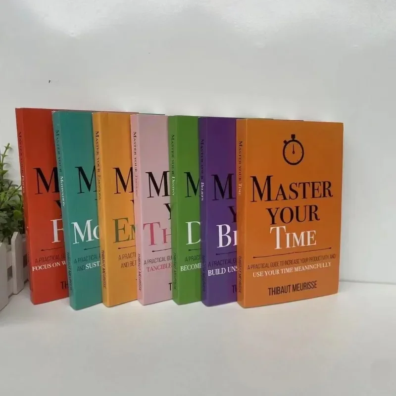 Juego de 7 libros de Thibaut Meurisse Master Your Time,Belifes,Destiny,Thinking,Emotions,Motivation,Focus English Books Paperback