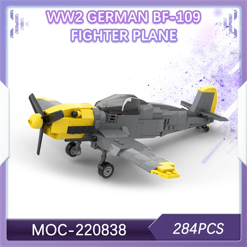 

284PCS Military War WW2 German BF-109 Fighter Building Block Model Brick Set Miniature DIY Creative BOY XMAS Gifts MOC-220838
