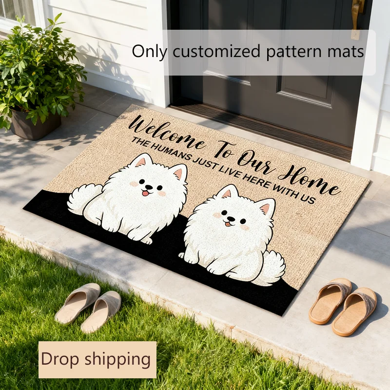

Personalized Outdoor Waterproof Non Slip Doormat with Pet Photo and Name High Quality Imitation Coir Linen Material Perfect Home