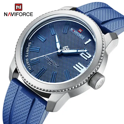 Relojes NAVIFORCE de marca de lujo, reloj deportivo militar, relojes de pulsera impermeables de silicona para hombre, reloj Masculino
