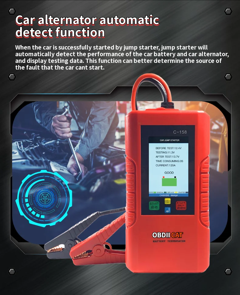 OBDIICAT C158/C108 Car Jump Starter Super Capacitor Starter Battery less Emergency Car Booster Device Charger Battery Starting