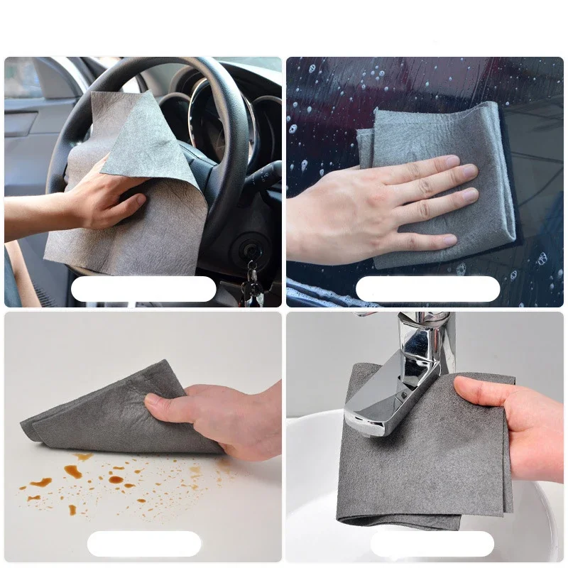 Thickened Magic Cloth Car Cleaning Cloth Watermark Glass Wiping  Reusable Window Glass Cleaning  Rag Kitchen Absorbent Washing