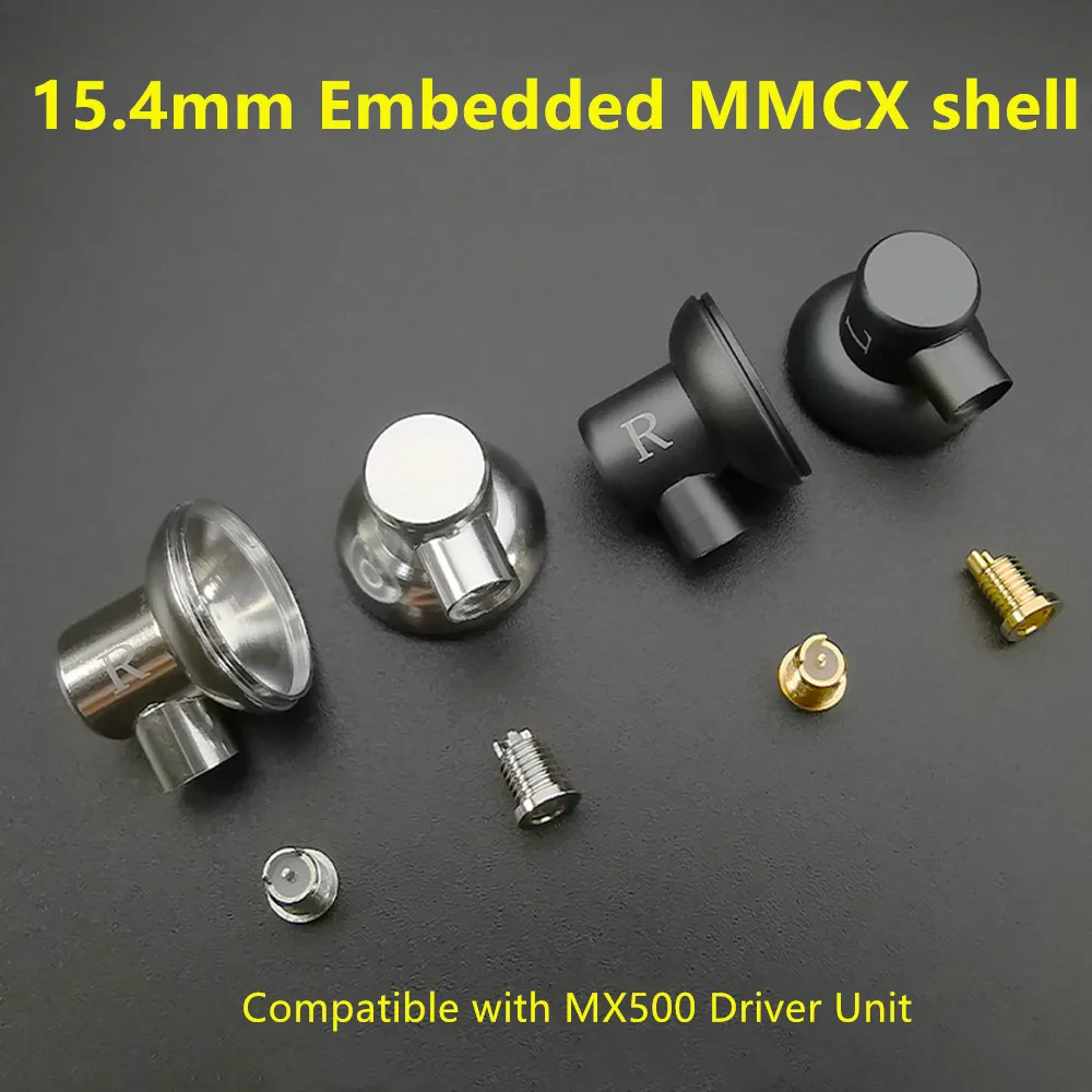 2 زوج/الوحدة لتقوم بها بنفسك 15.4 مللي متر سماعات أذن معدنية قذيفة شقة رئيس سماعات الأذن الإسكان لتقوم بها بنفسك MX500 مع MMCX قاعدة سماعة الملحقات