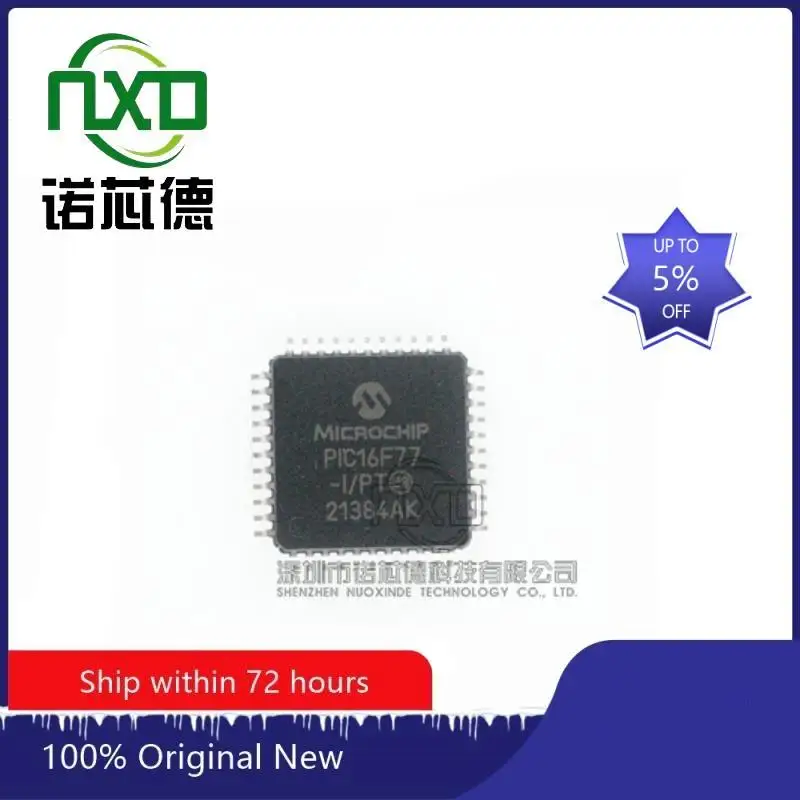 

5PCS/LOT PIC16F77-I/PT QFP-44 active component device new and original integrated circuit IC chip component electronics