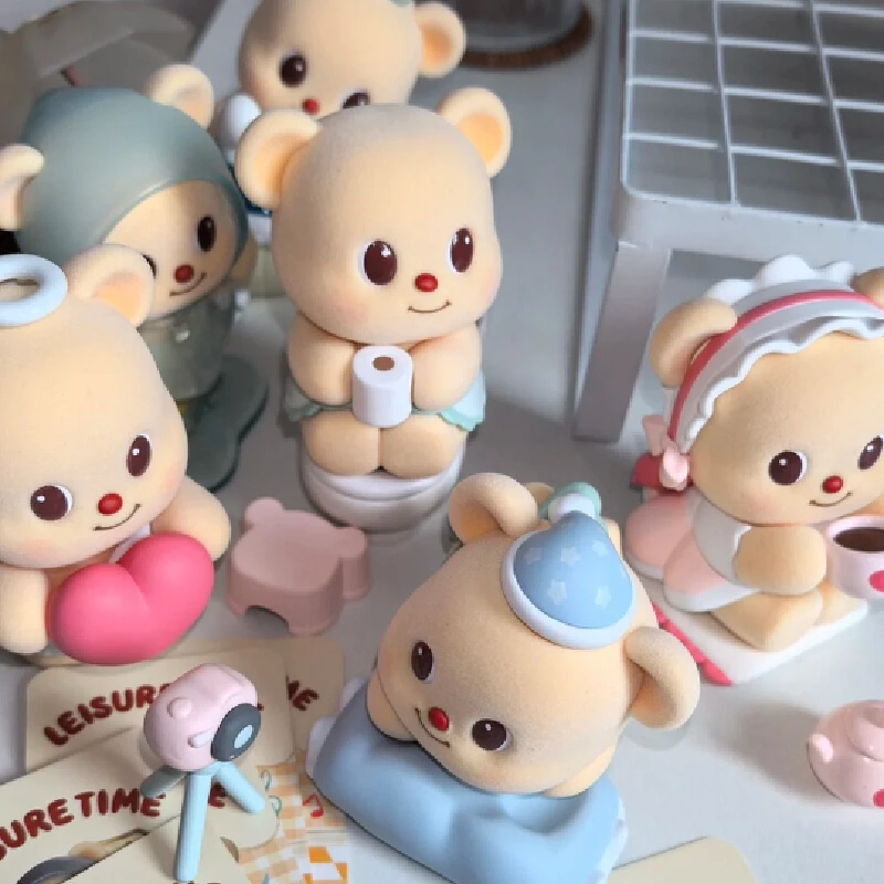 

Подлинная плюшевая глухая коробка серии «Масло-медведь» для отдыха, милая комната, настольное украшение, загадочная коробка, виниловая кукла, индивидуальный подарок