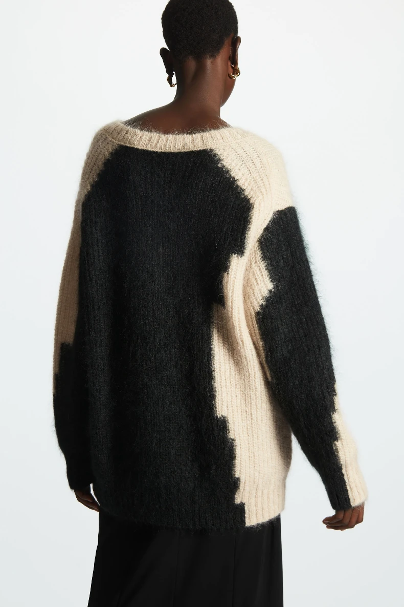 Ethereal 2024 new style of Women\'s casual loose mohair blend color sweater