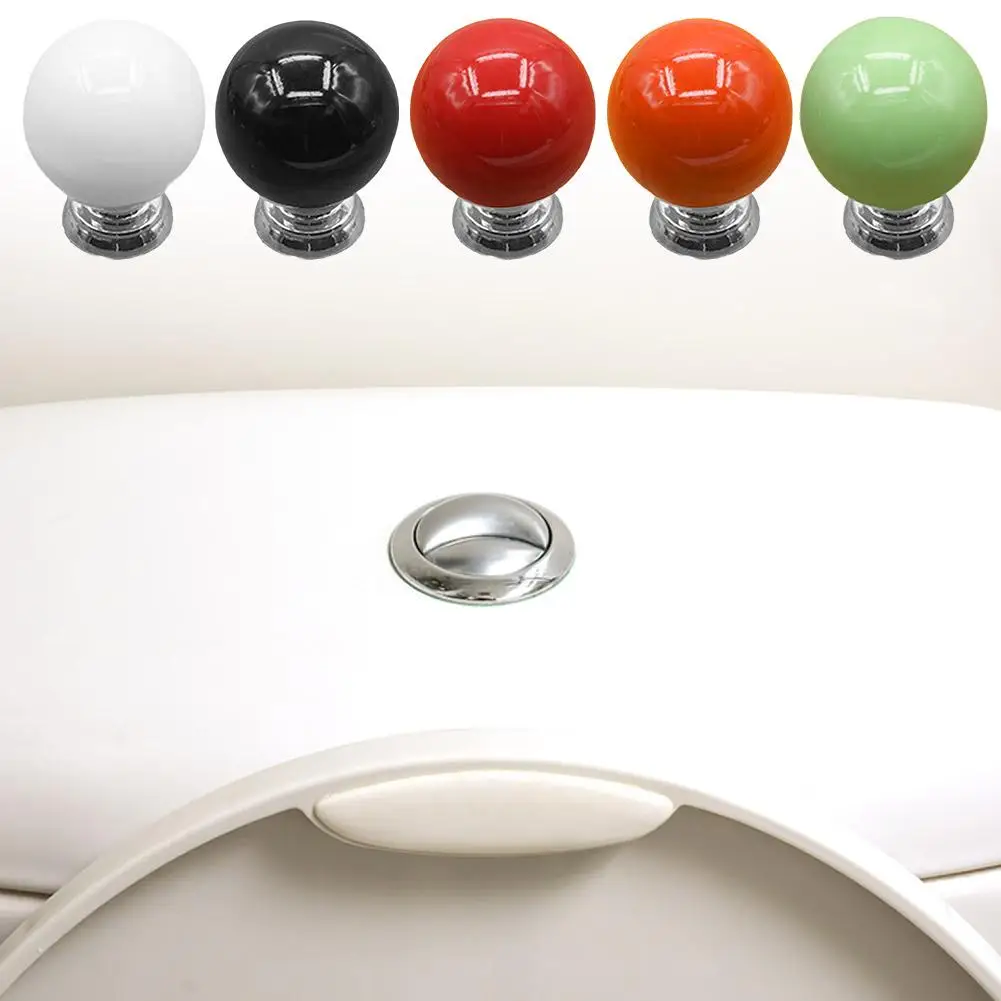 Toilet Press Button Colored Circle Shaped Press Tank Toilet Push Room Water Switch Decor Bathing Press Button Flush Z3U0