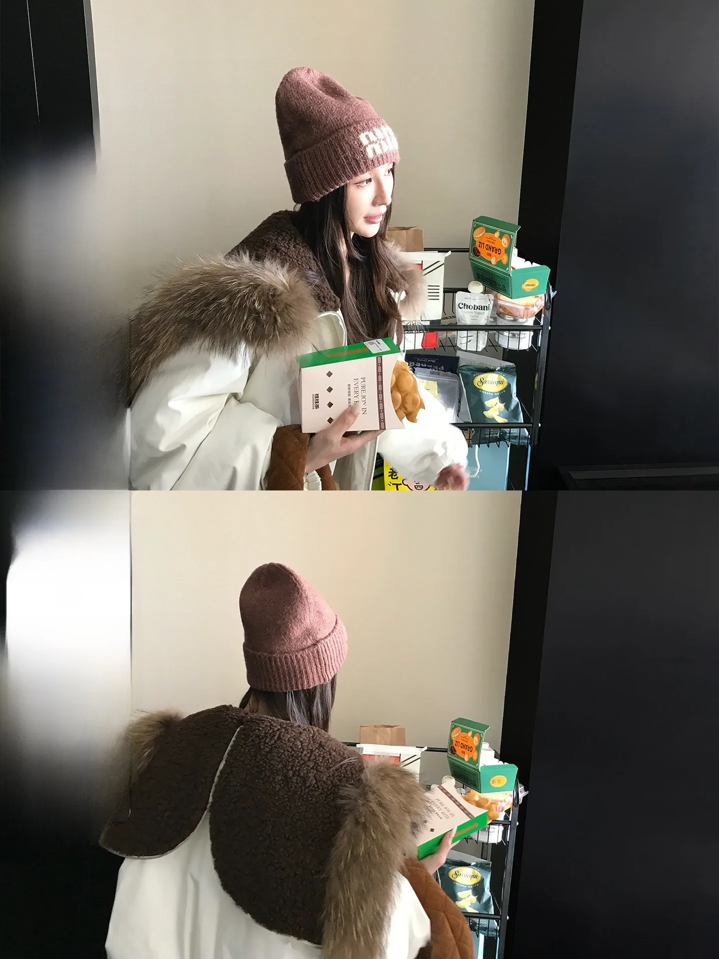 

Пуховая парка Skk Store Imm Little Flng с воротником из меха койота, 90% белый пух, утепленная, зимняя, теплая, на молнии