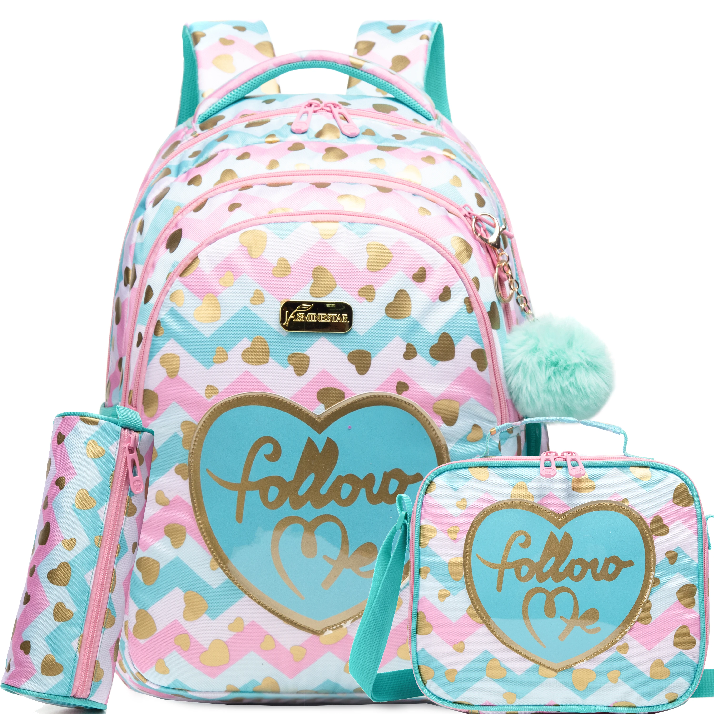 Backpack for Girls Sequin Backpacks for Elementary Preschool Students Kids with Lunch Box Gift Package for Teen Girls