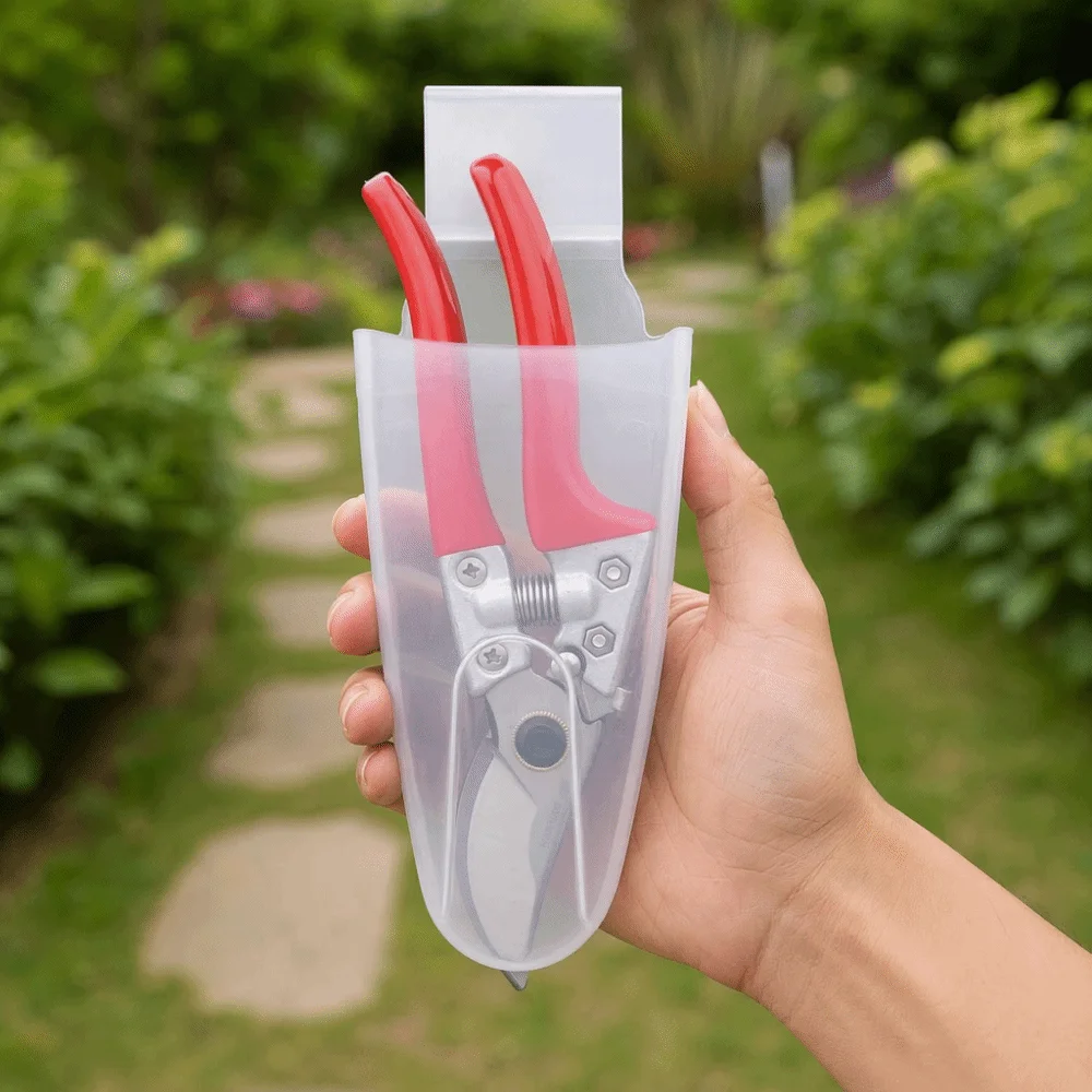 3Pcs Waist-Mounted Pruning Shears Belt Bag Transparent Frosted Durable Pruning Shears Organizer Reusable Portable