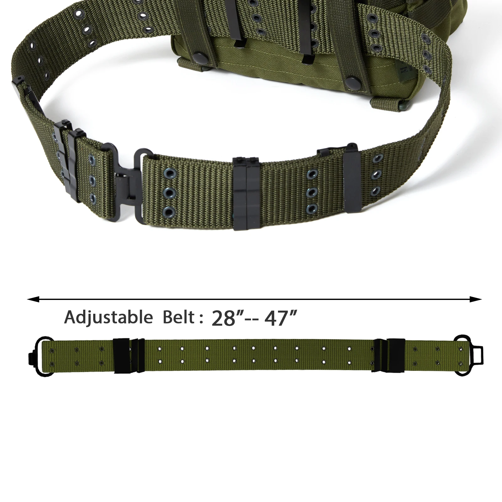 Multipurpose Military Alice Butt Pack Army Molle Webbing Sling Bag for Daily Commuter Backpack Olive Drab