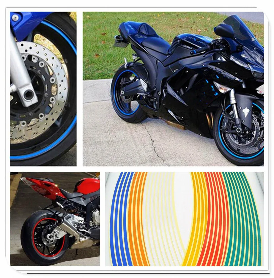 Strips Motorcycle Wheel Sticker Reflective Decals Rim Tape Bike Car Styling For YAMAHA YZF R1 Aprilia CAPANORD 1200 Rally