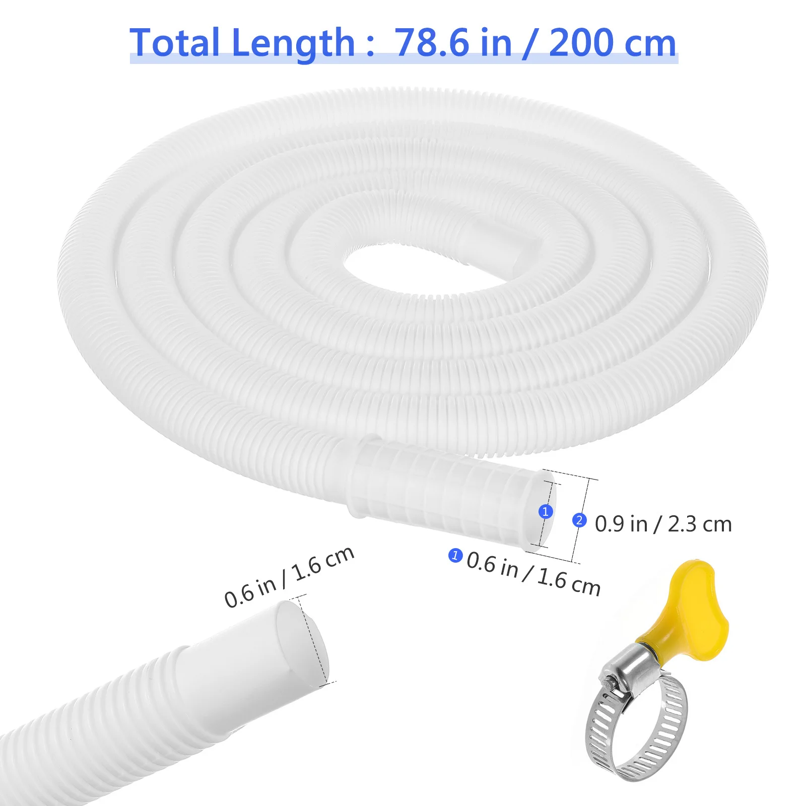 Air Conditioner Drain Hose 15-20Mm Flexible Tubing For Portable Ac Washing Machine Mop Pool Faucet Stainless Steel Clamp