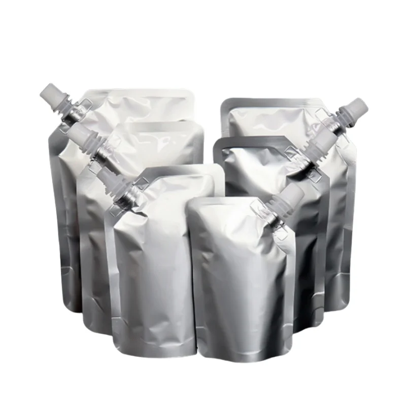 StoBag 50/100pcs Aluminum Foil Liquid Nozzle Bags Packaging Drinking Juice Beverage Sealed Storage Reusable Pouches Wholesale