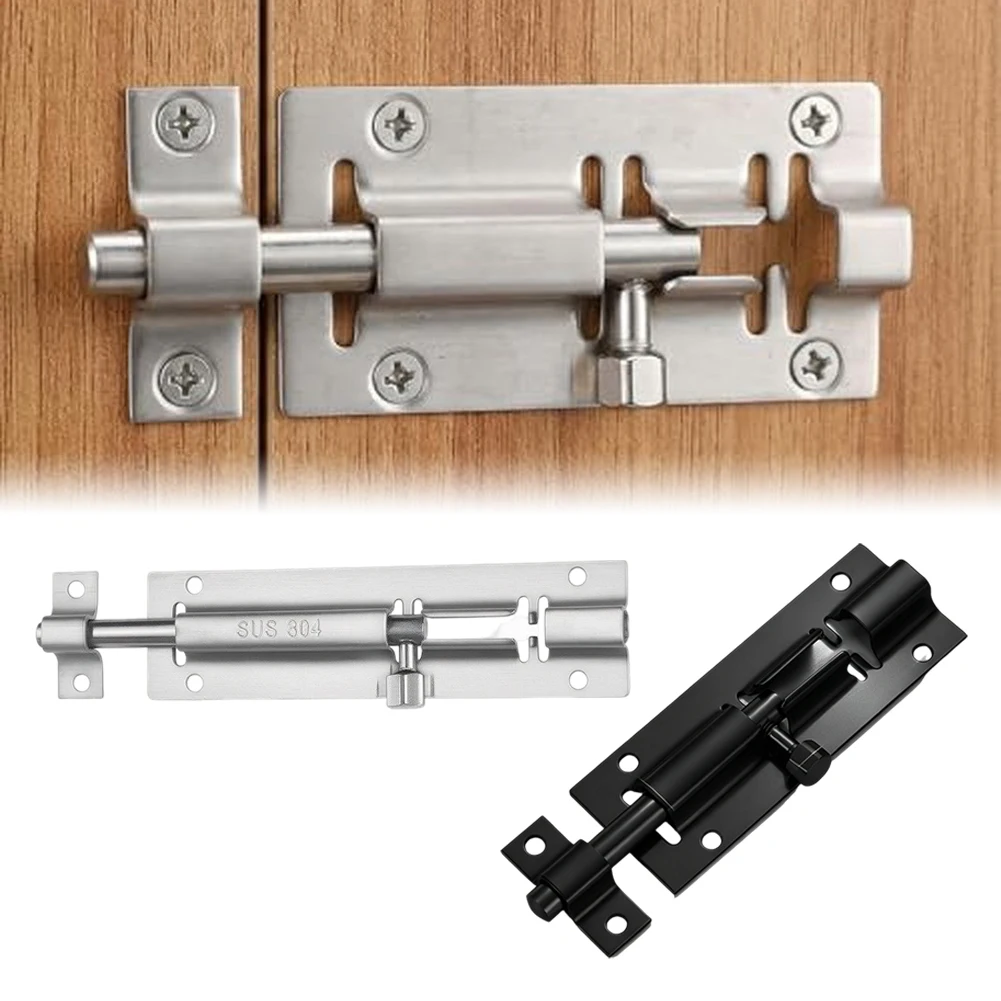 Stainless Steel Surface-Mounted Door Bolt For Cabinets Wooden Doors For Windows Solid Core Security Latch Lock For Home Hardware