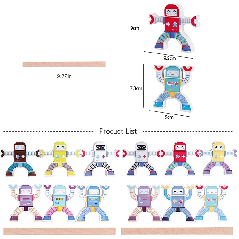 Giochi impilabili in legno Gioco giocattolo Giocattolo da costruzione Impilabile Blocco di bilanciamento Puzzle I migliori regali per le vacanze di compleanno dei bambini