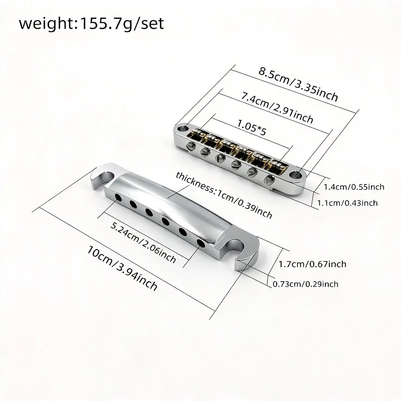 Brass/stainless steel/titanium alloy/aluminum alloy composed of high-grade LP6 string electric guitar ball bridge string plate