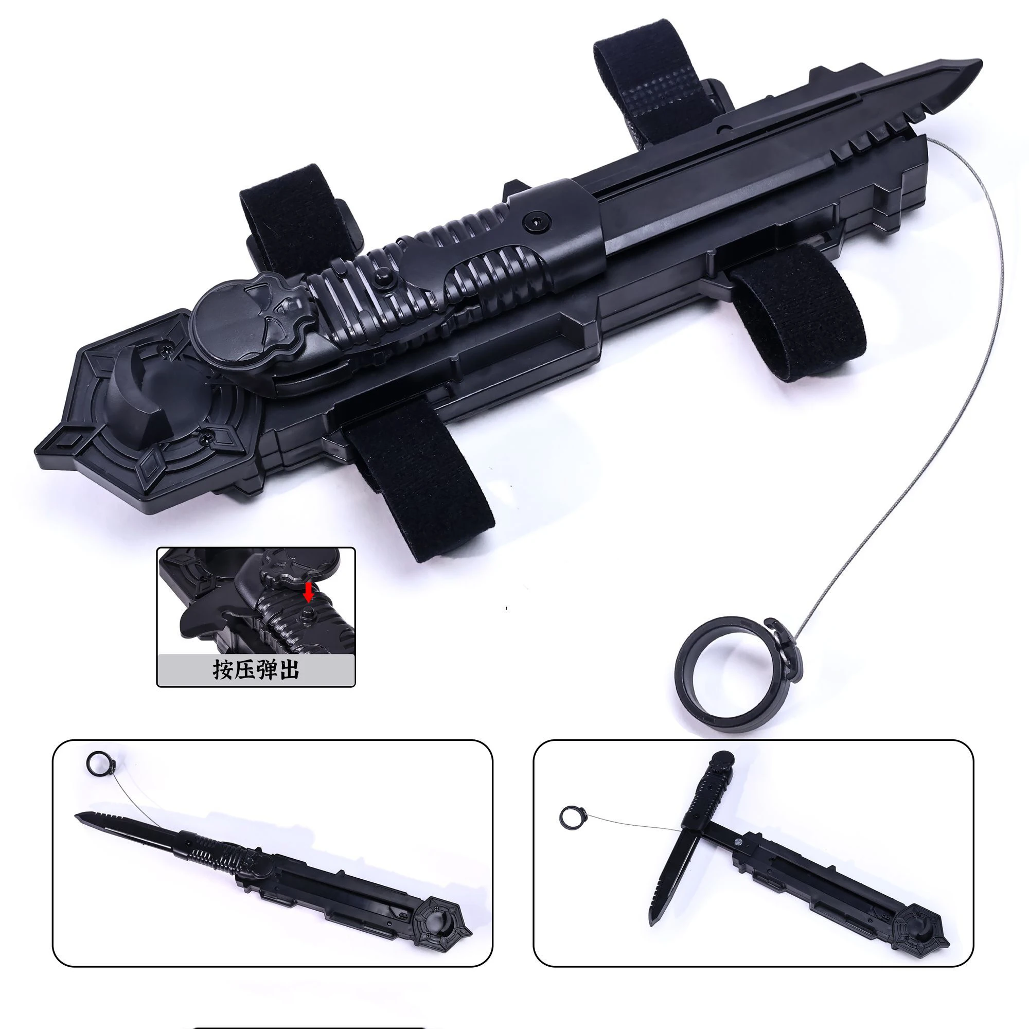 Cosplay Anime Movie Cool Skull Rotating Blade Wire Control Sleeve Sword Assassin Game Costumes Props Hidden Blade Weapons