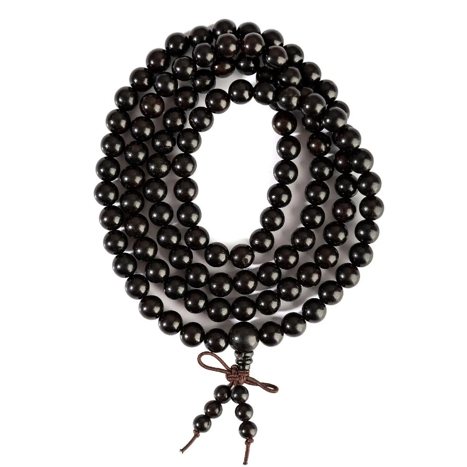 Purple Light Paorosa Black Sandalwood Bracelet 108 Monk Chanting Buddhist Beads Hand String Prayer Rosary Wen Play Neck Jewelry