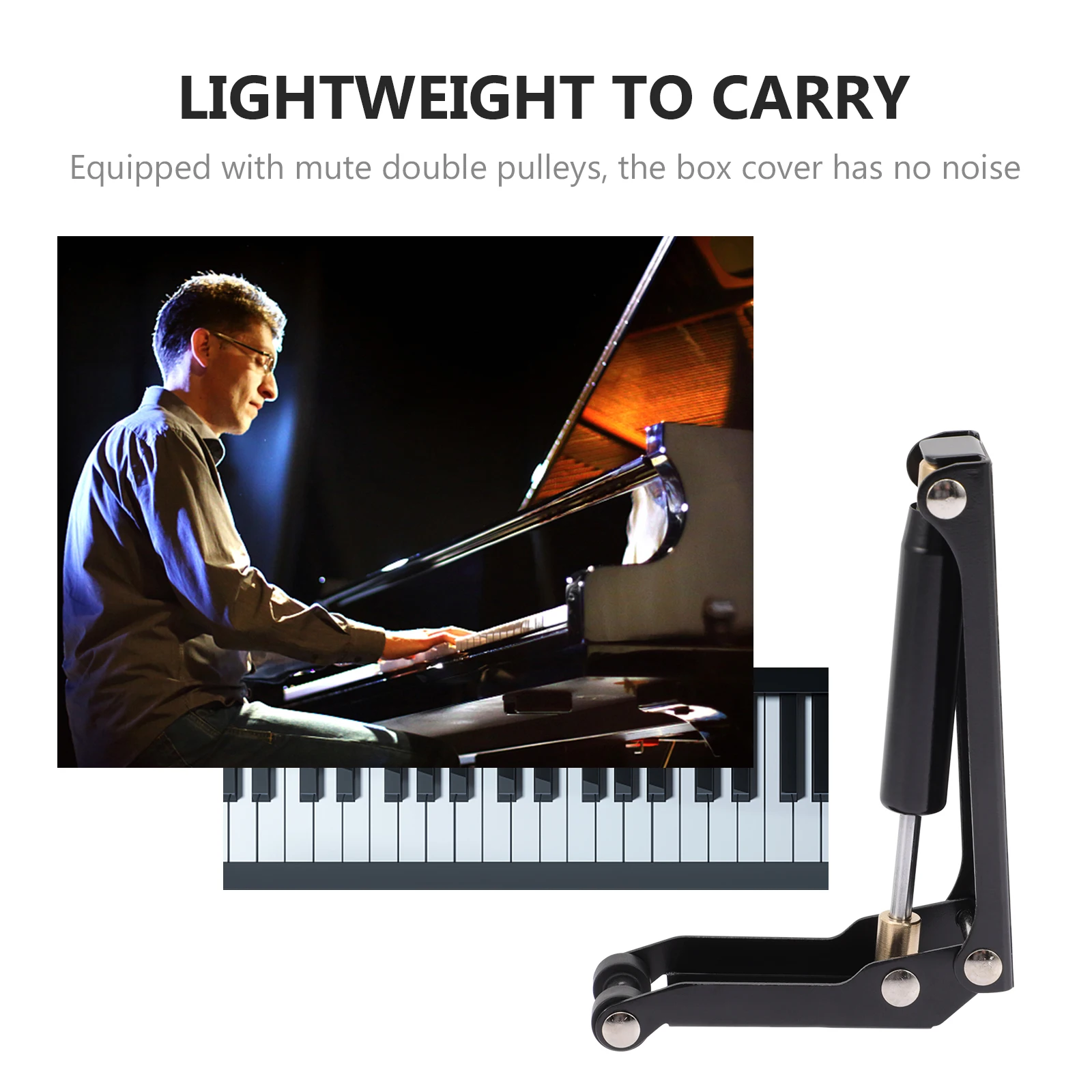 

Slow Fall Device Black Descend Control Device For Keyboard Cover Safety, Piano Buffer, Piano Accessory, Music Instrument