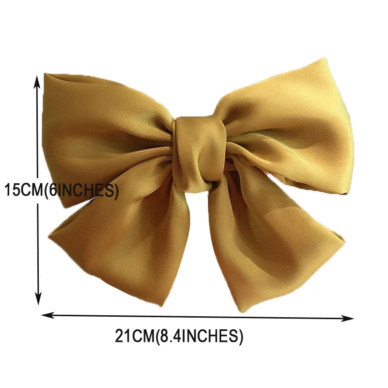 Large Silk Bows Elastic Hair Bands Ties big Solid Rubber Bands Scrunchies Hair Clips for Women Girls Barrettes Hair Accessories