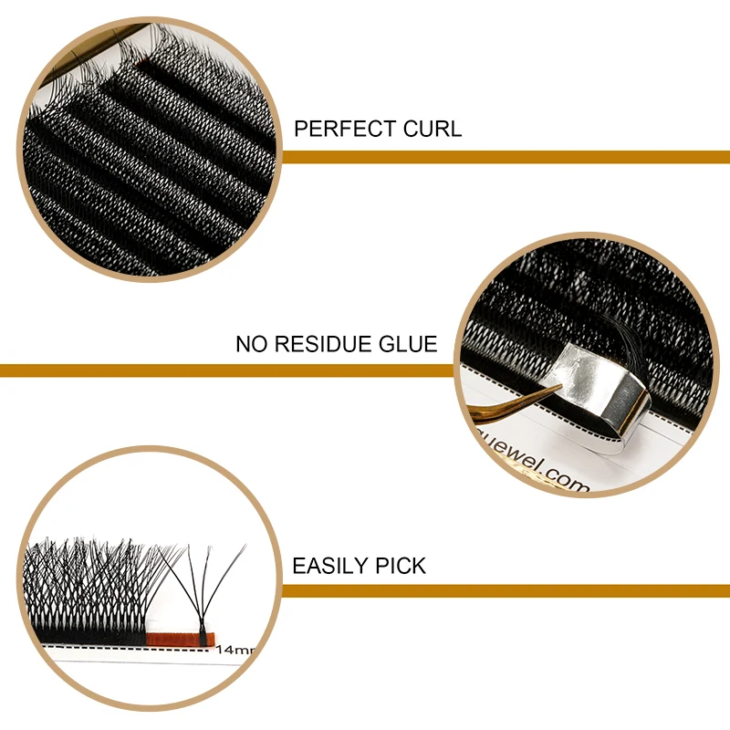 ขนตาปลอมสองด้านสำหรับต่อขนตา2D/6D/8D ขนตาปลอมสองชั้น8D แฟน cilios W ขนตาปลอมคุณภาพสูงขนตาเทียม