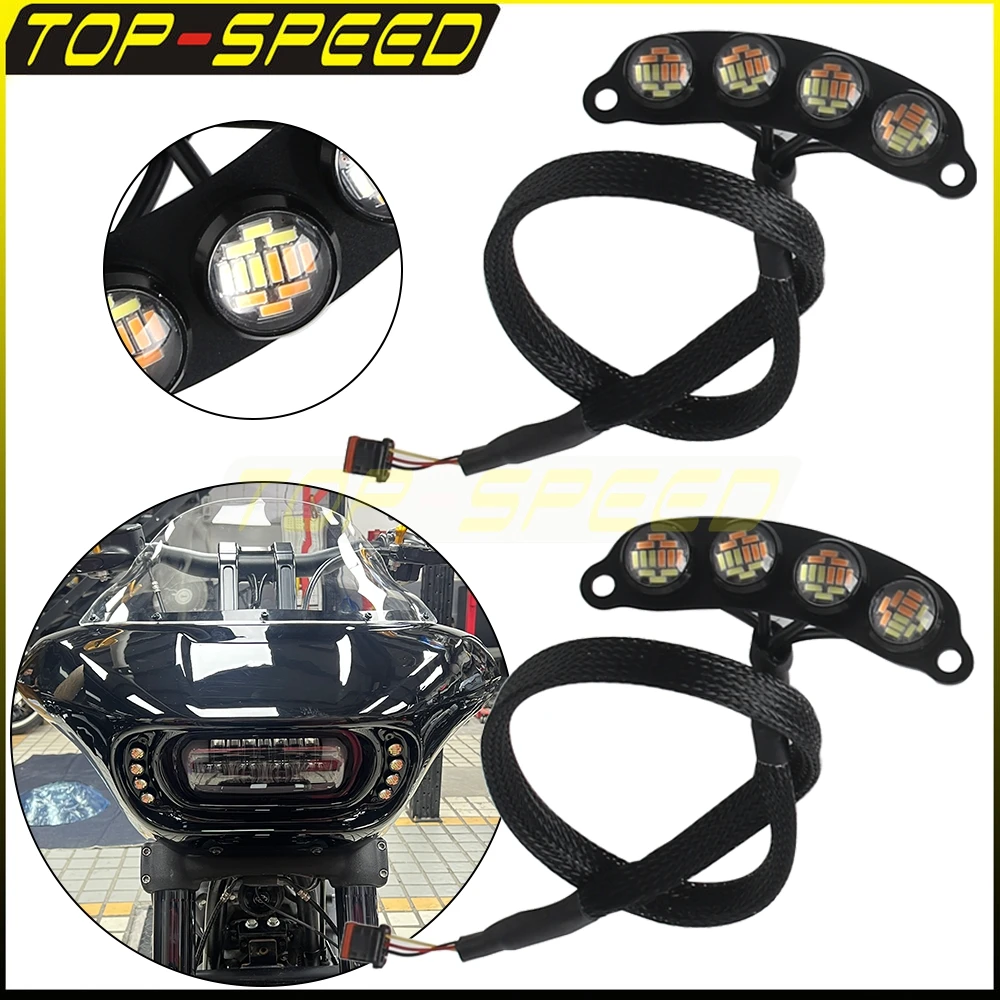 

For Harley Softail Fat Bob FXFB 2018-19 114 FXFBS 18-24 Motorcycle LED Daytime Running Lamp Turning Signal Light Eagle Eye Light