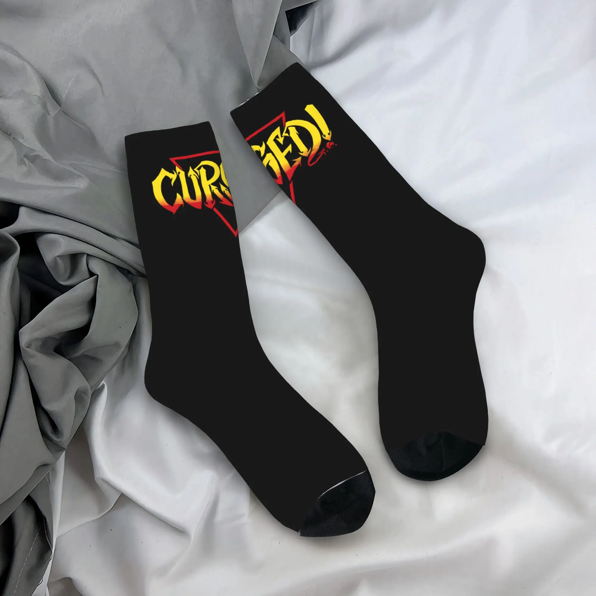 Danhausen Cursed Funny Wrestling Socks Men Women Polyester Casual  Socks Novelty Spring Summer Winter Middle Tube Socks Gifts